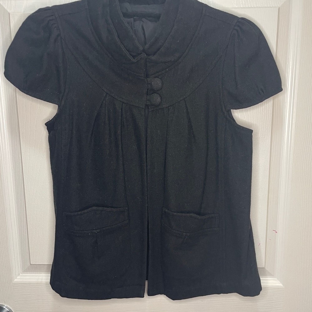 Elegant Black Women's Blouse with Button Accents